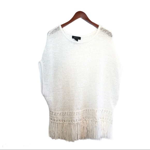 🌈 6/$60, Karen Kane, White, Sheer Layering Top, Size XLarge - Picture 1 of 6